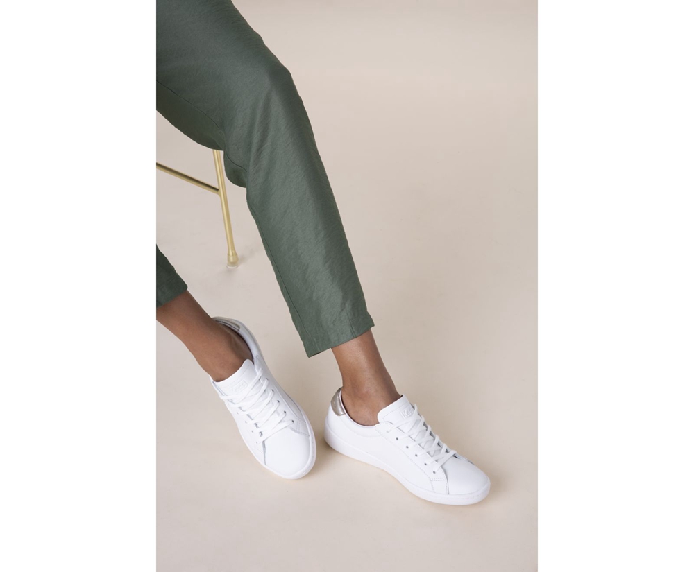 Tenis Keds Mujer Blancos - Ace Cuero - 5869-WZYOH